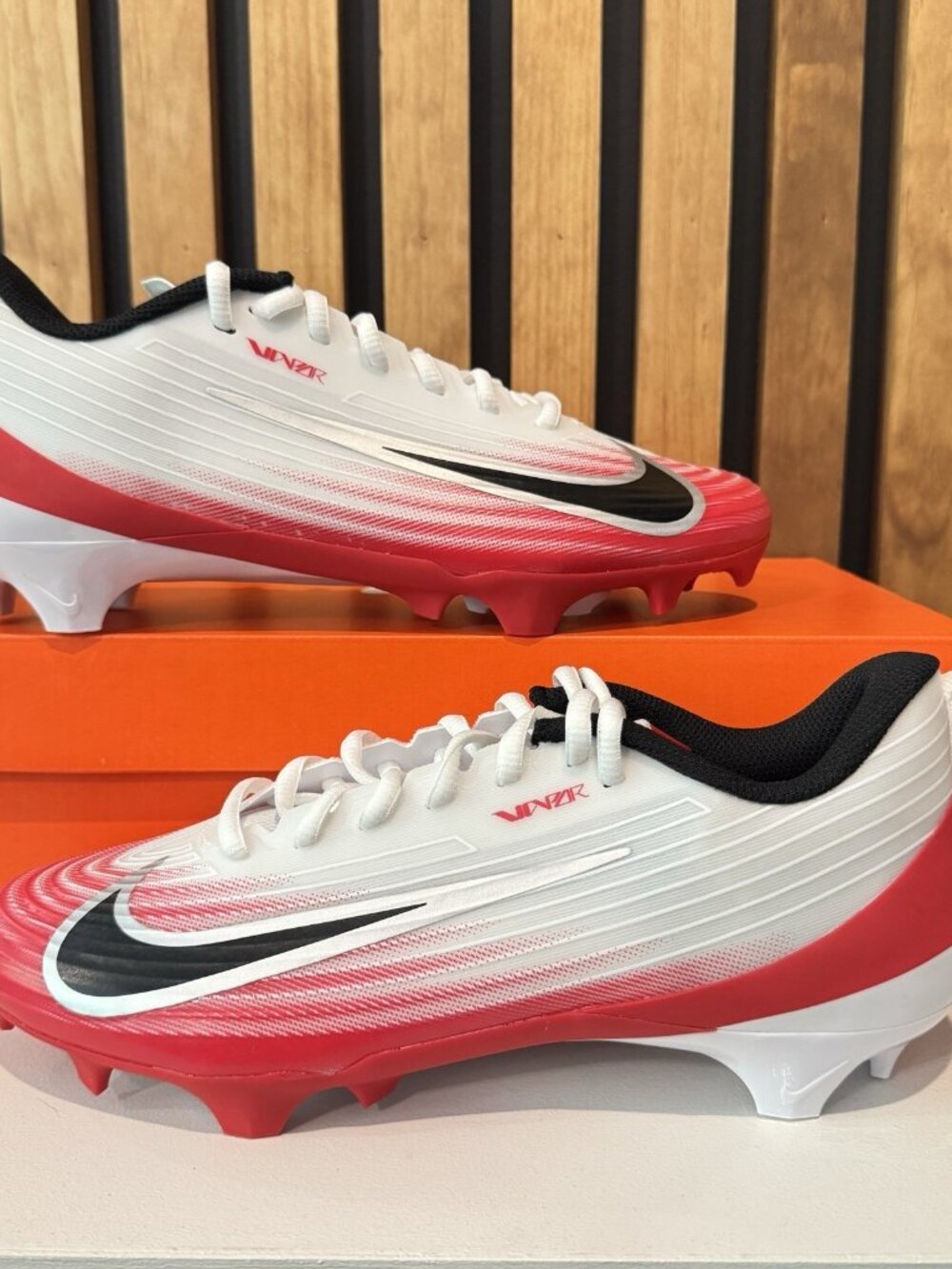 SIZE 8.5 - Nike Vapor Speed 3 Red Elite White Black Football Cleats FB3303-102